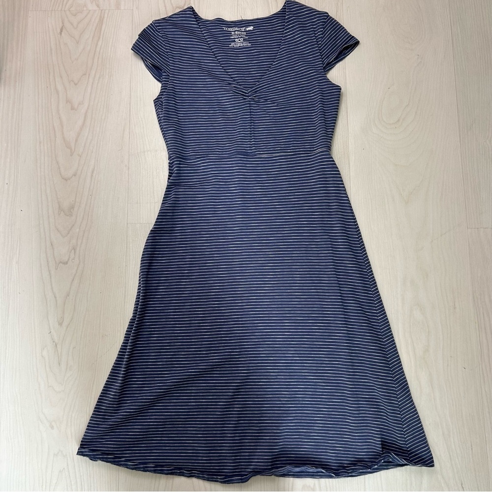 Toad & Co Cotton Athletic Striped Mini Dress Hiking Outdoors Sustainable Size XS